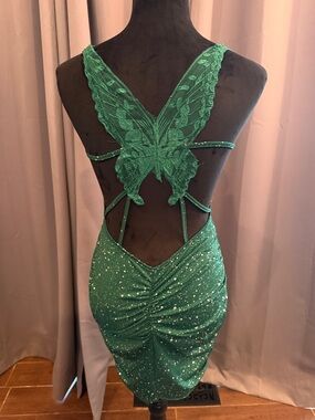 Green Speckled Ruched Tank Dress